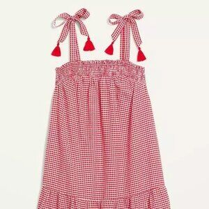 NWT Old Navy Sleeveless Red Gingham Swing Mini Dress, 3X
